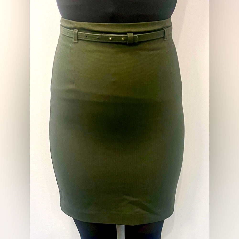 Green mini skirt